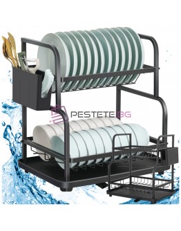 Сушилник за мивка две нива с тавичка улей